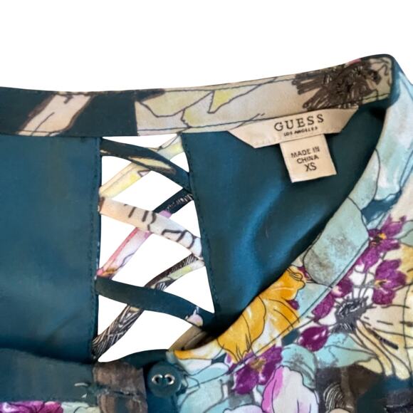 Aliyah Lace-Up Fit & Flare Romantic Floral Midi Dress Women’s XS - Picture 6 of 14